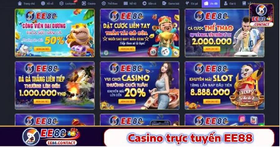 Casino Ee88 và thế giới trò chơi hấp dẫn không thể chối từ